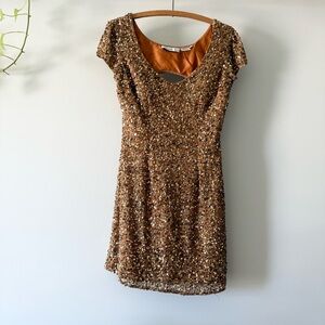 Scala 100% silk beaded sequin cocktail dress 10‎